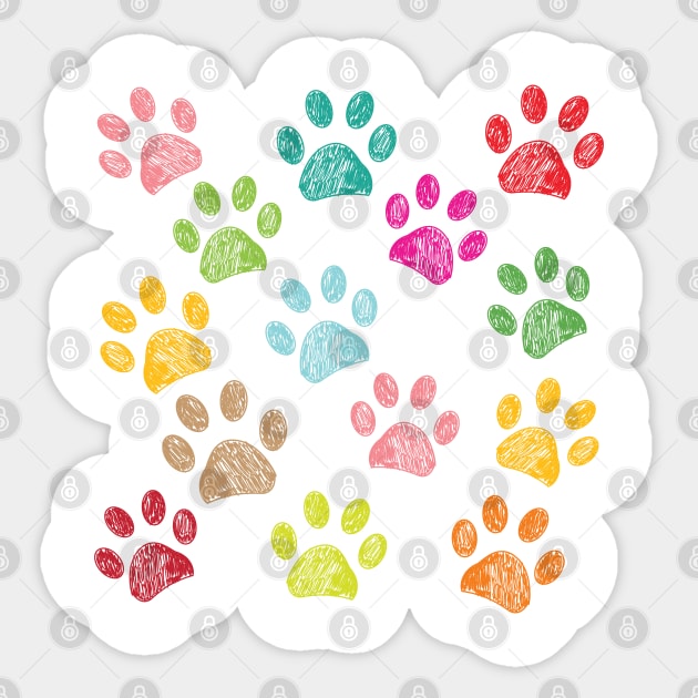 Colorful paw print Sticker by GULSENGUNEL